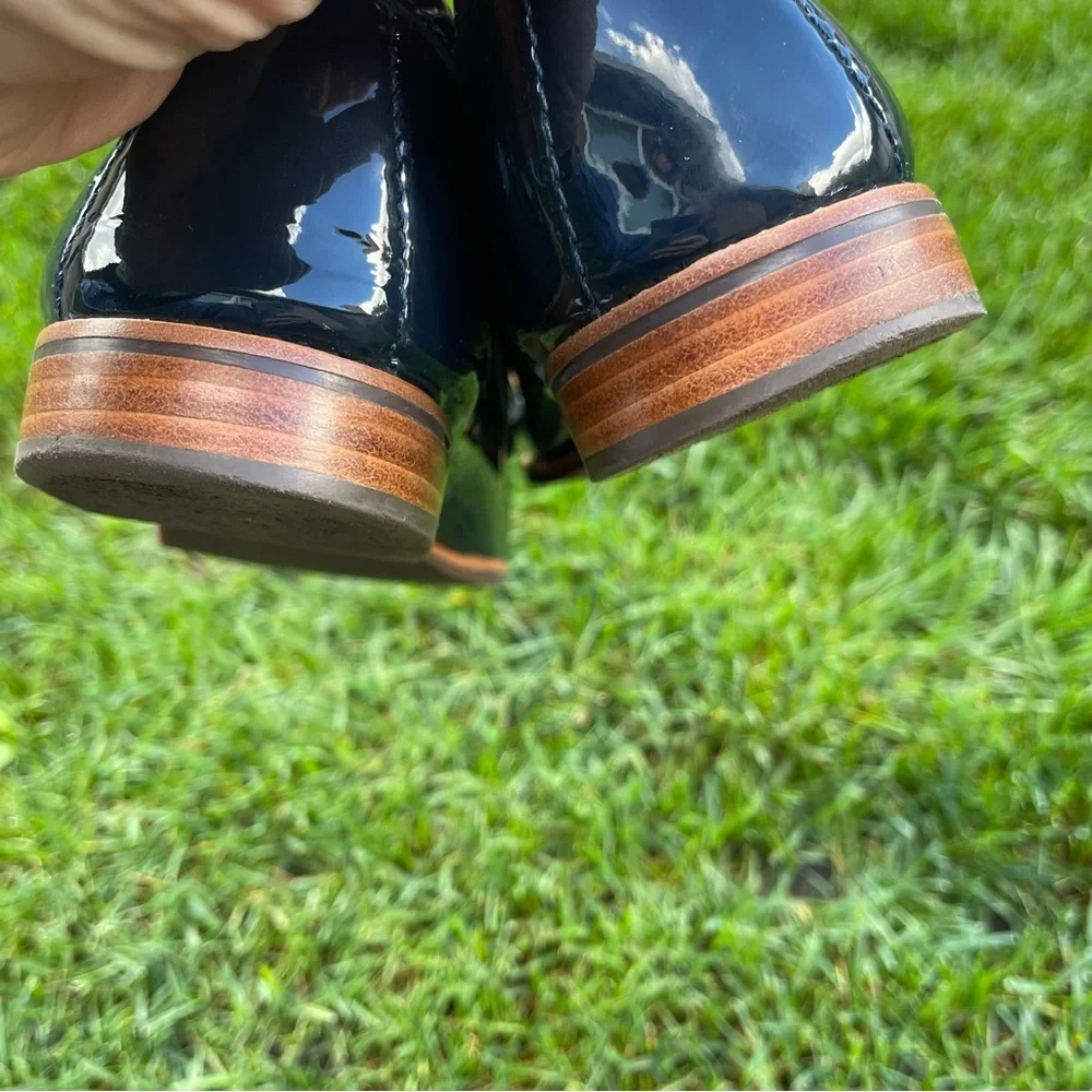 Marc Joseph New York Park Ave Navy Patent Leather Bit Loafers Driver Shoes Sz 10